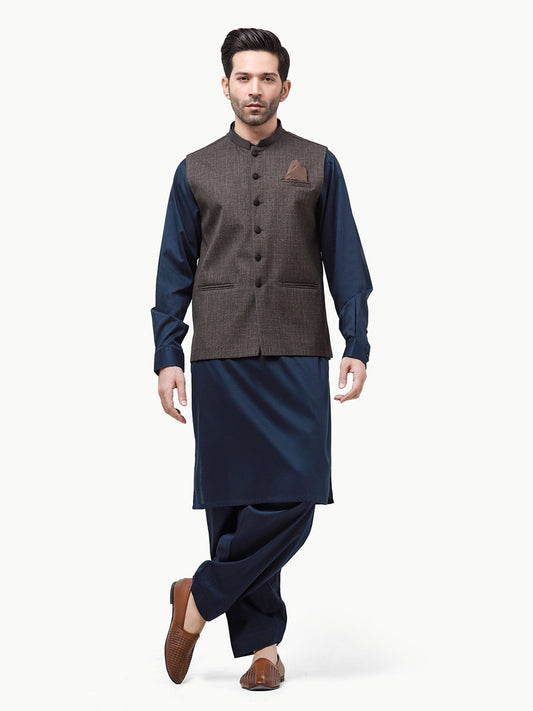 Edenrobe - Men's Dark Brown Waist Coat - EMTWC23-35862