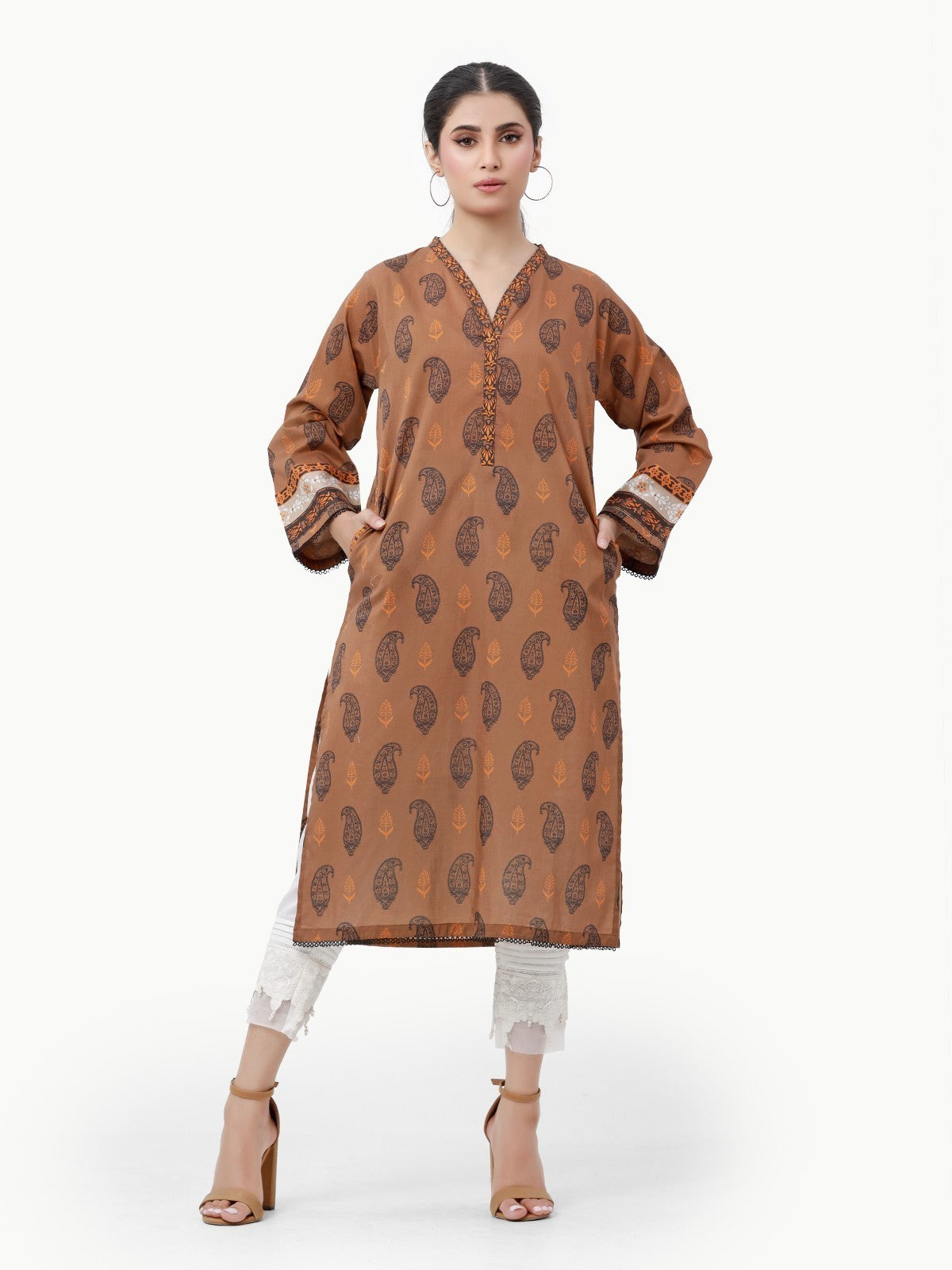 Edenrobe - Pret 1Pc Printed Cambric Shirt - EWTKA23-68483S