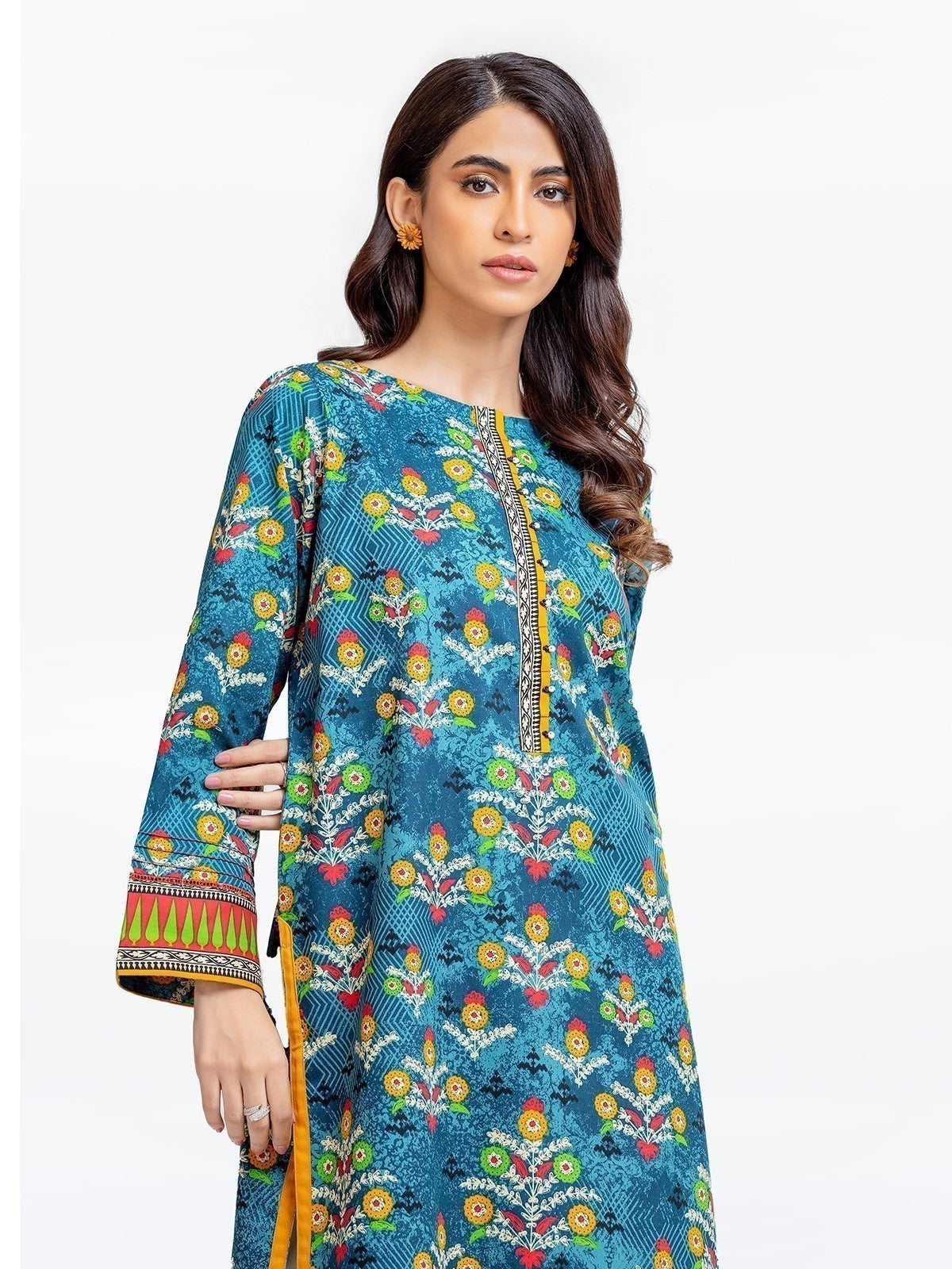 Edenrobe - Pret 1Pc Printed Khaddar Shirt - EWTKA22-68584