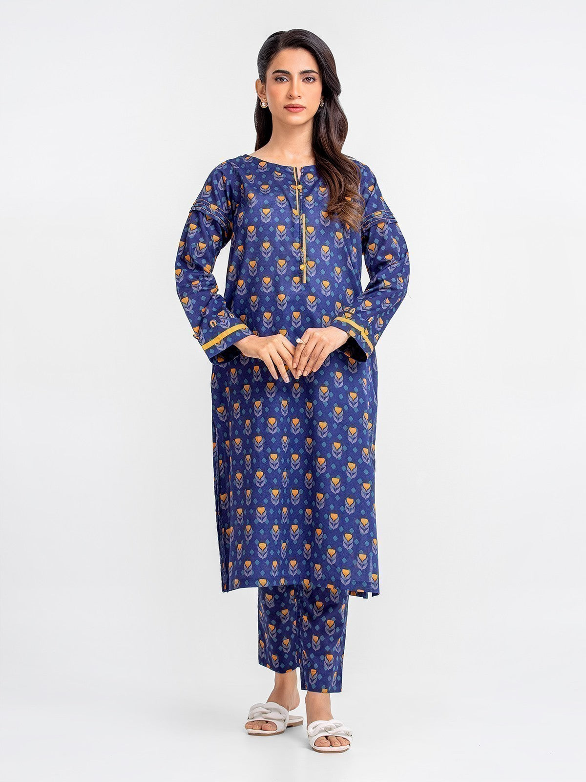 Edenrobe - Pret 2Pc Printed Cambric Shirt Trouser - EWTKA23-68457ST