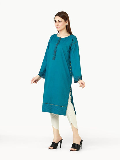Edenrobe - Pret 1Pc Embroidered Cambric Shirt - EWTKE22-68130