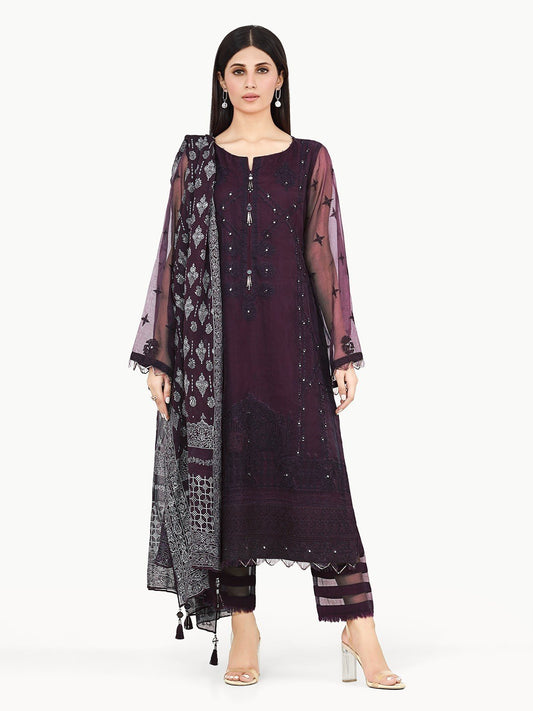 Edenrobe - Pret 3Pc Embroidered Organza Suit - EWTKE22-68220