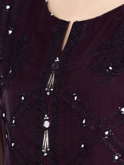 Edenrobe - Pret 3Pc Embroidered Organza Suit - EWTKE22-68220