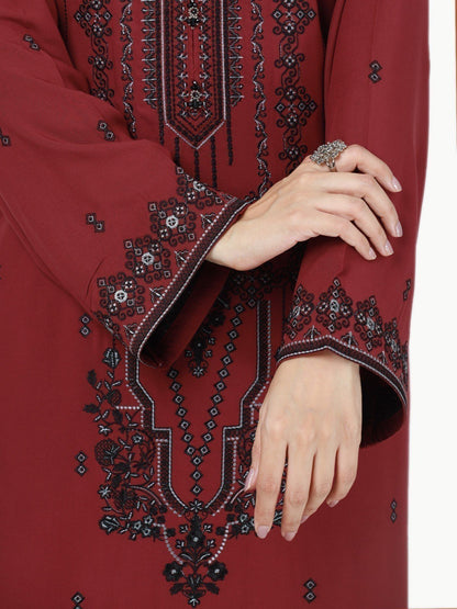 Edenrobe - Pret 1Pc Embroidered Viscose Shirt - EWTKE22-68430