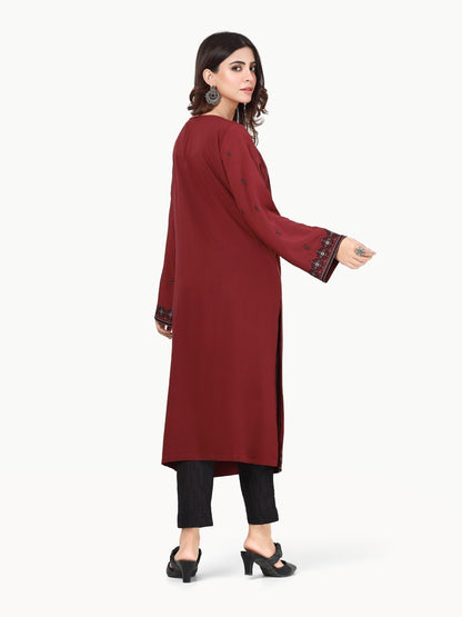 Edenrobe - Pret 1Pc Embroidered Viscose Shirt - EWTKE22-68430