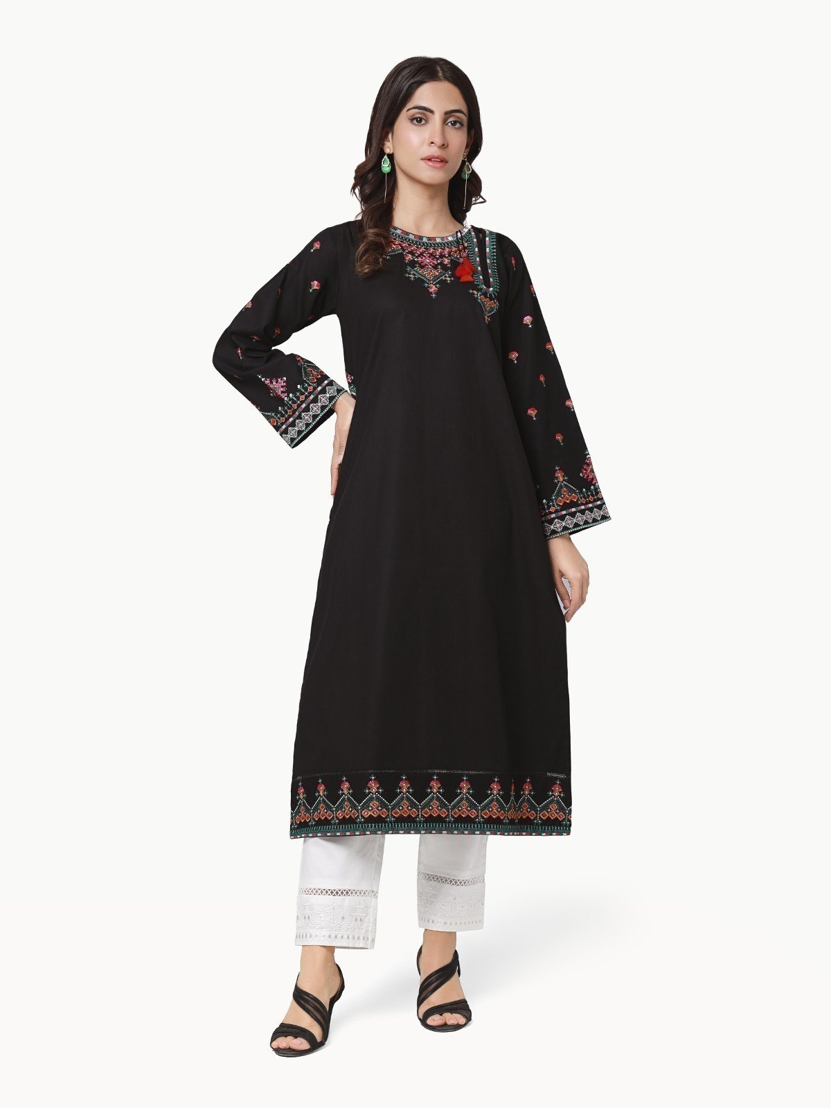 Edenrobe - Pret 1Pc Embroidered Khaddar Shirt - EWTKE22-68690