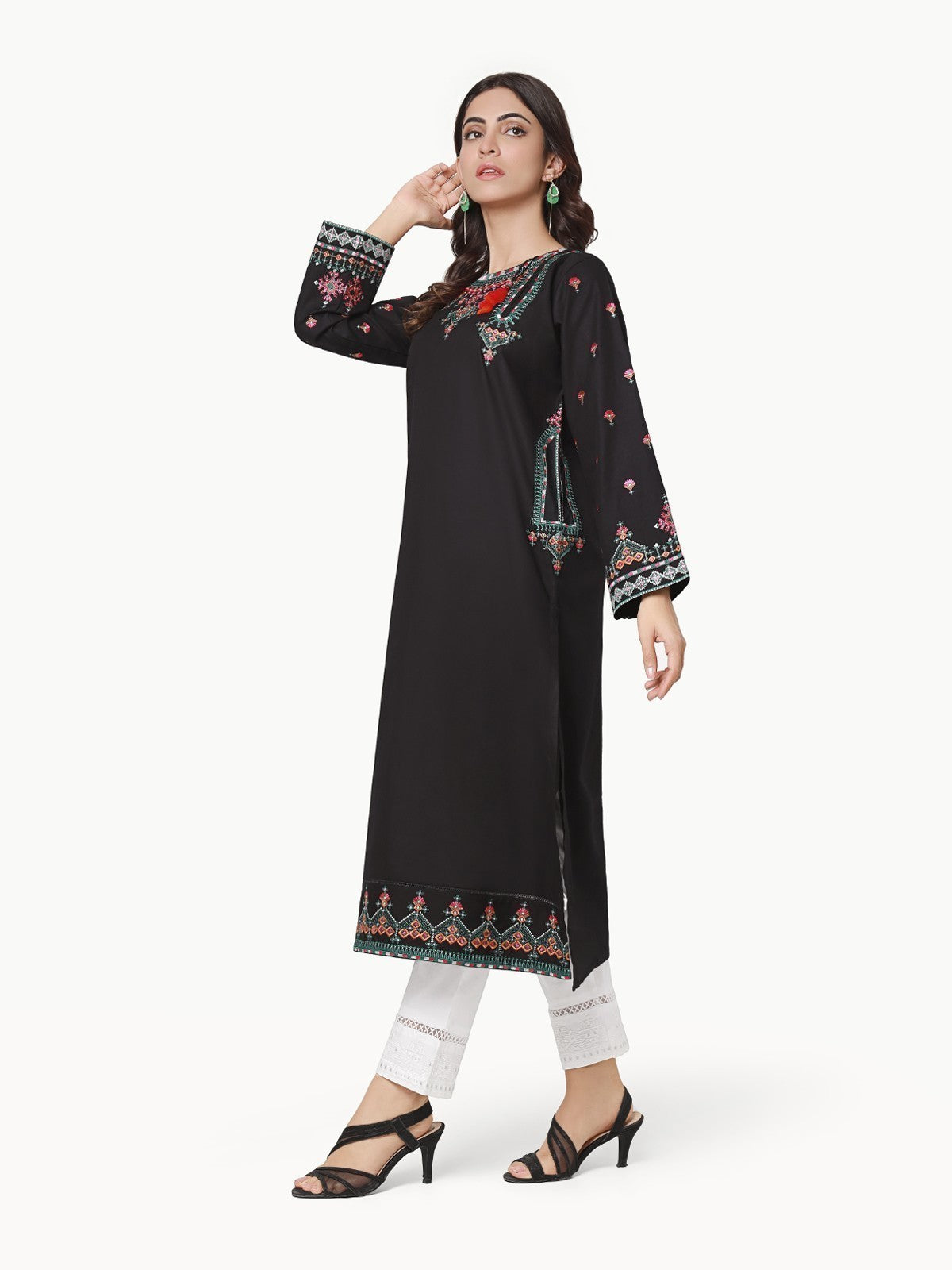 Edenrobe - Pret 1Pc Embroidered Khaddar Shirt - EWTKE22-68690