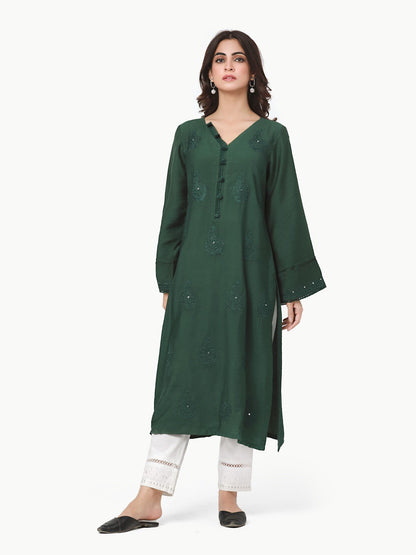 Edenrobe - Pret 1Pc Embroidered Twill Viscose Shirt - EWTKE22-69229