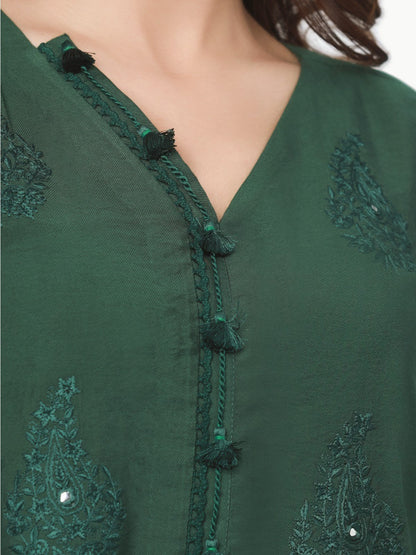 Edenrobe - Pret 1Pc Embroidered Twill Viscose Shirt - EWTKE22-69229