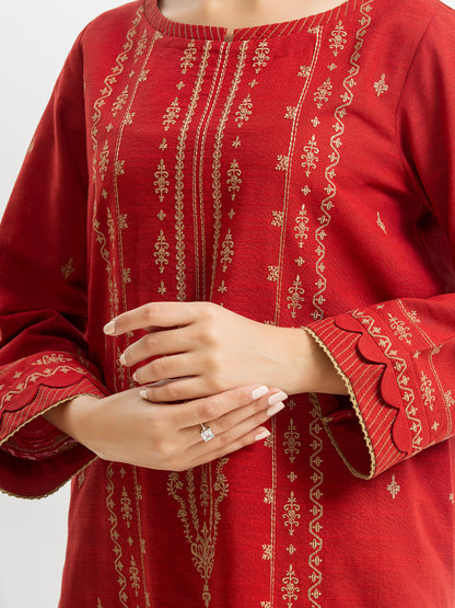 Edenrobe - Pret 3Pc Embroidered Khaddar - EWTKE23-68708-3P