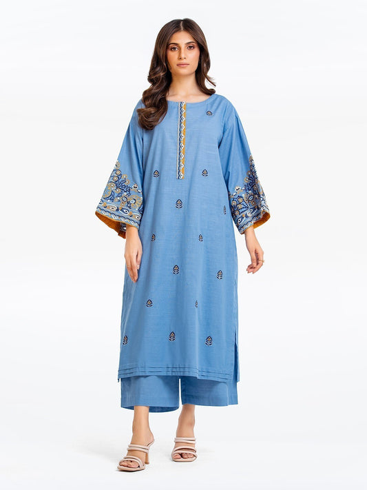 Edenrobe - Pret 2Pc Embroidered Khaddar Shirt Trouser - EWTKE23-68711ST