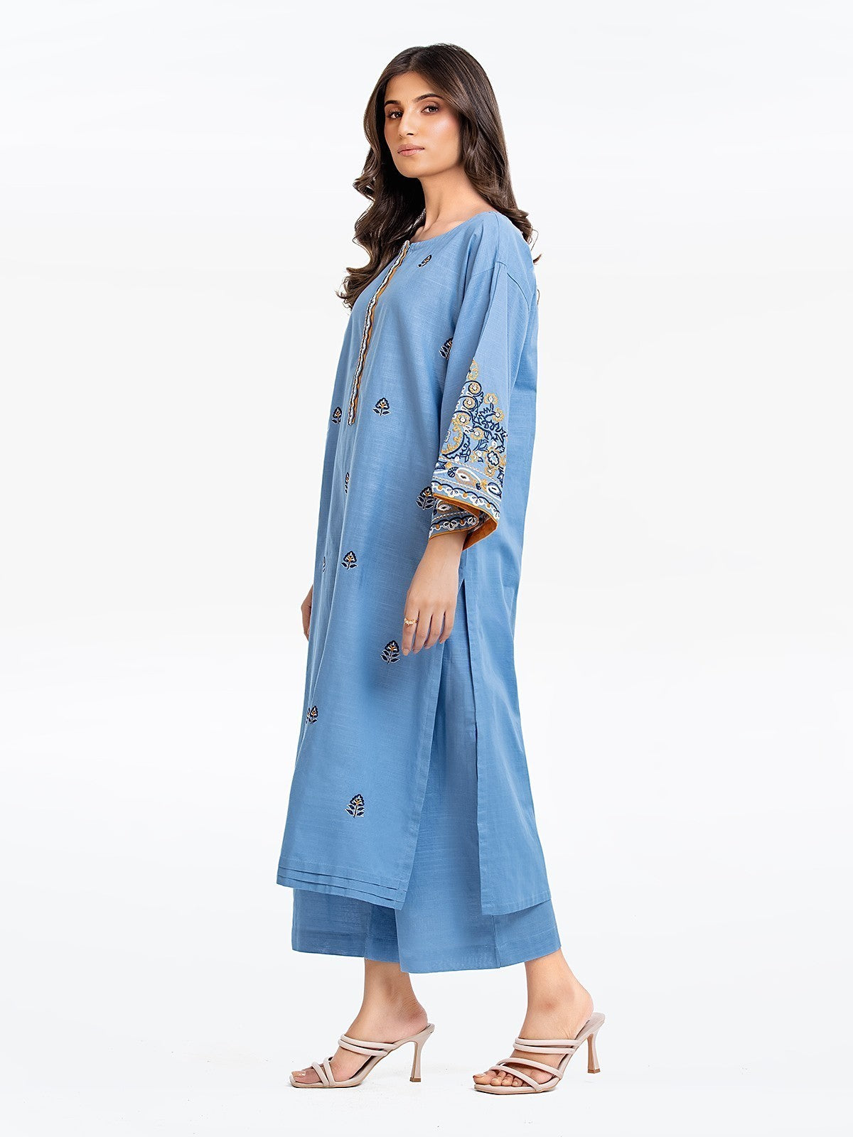 Edenrobe - Pret 2Pc Embroidered Khaddar Shirt Trouser - EWTKE23-68711ST