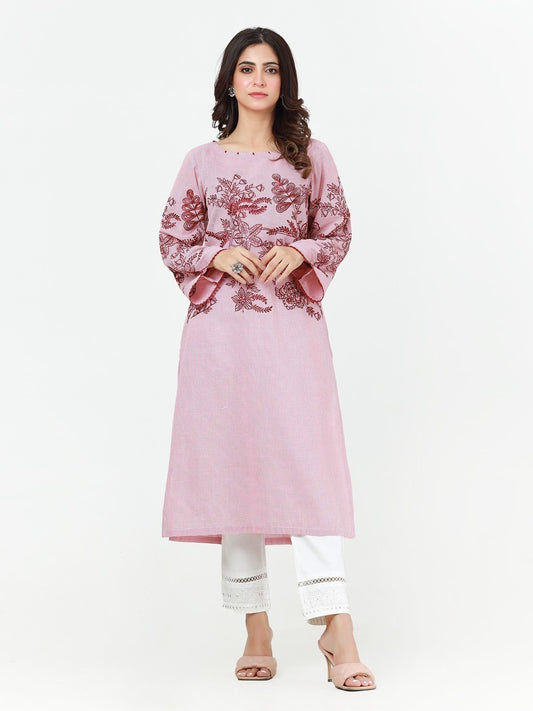 Edenrobe - Pret 1Pc Embroidered Cotton Shirt - EWTKE23-69303S