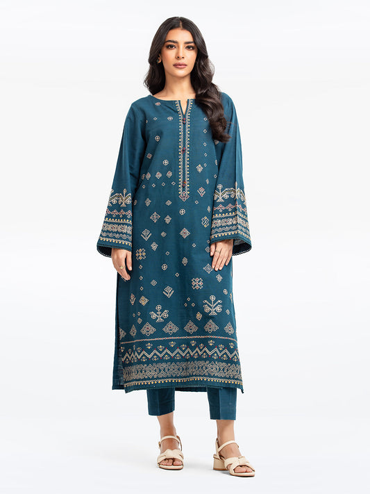 Edenrobe - Pret 2Pc Embroidered Khaddar Shirt Trouser - EWTKE23-69410ST