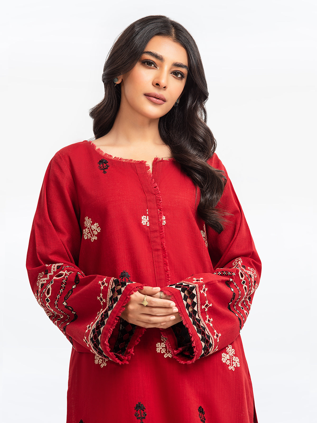 Edenrobe - Pret 2Pc Embroidered Khaddar Shirt Trouser - EWTKE23-69411ST