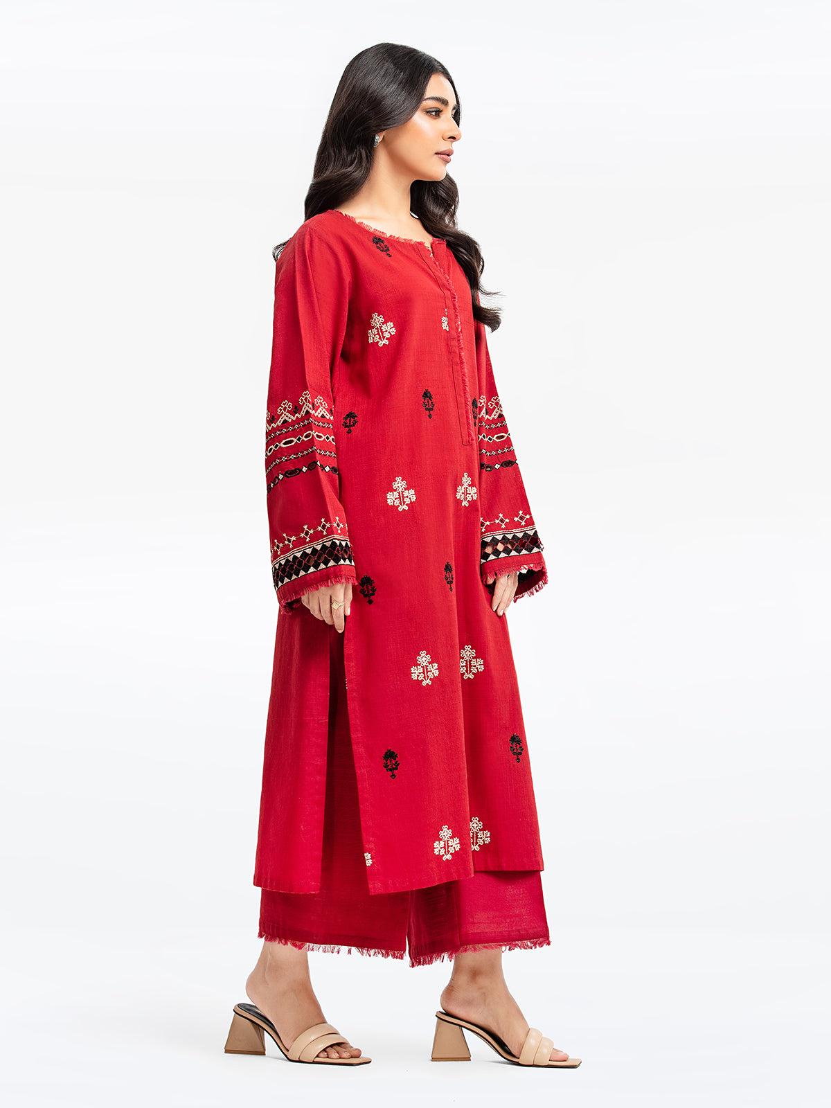 Edenrobe - Pret 2Pc Embroidered Khaddar Shirt Trouser - EWTKE23-69411ST