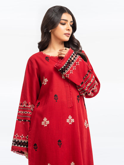 Edenrobe - Pret 2Pc Embroidered Khaddar Shirt Trouser - EWTKE23-69411ST