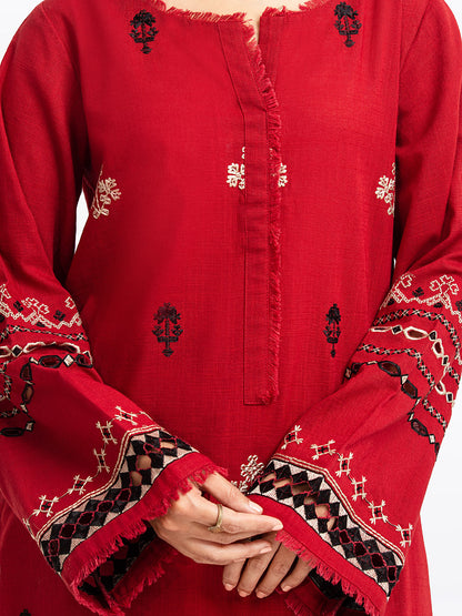 Edenrobe - Pret 2Pc Embroidered Khaddar Shirt Trouser - EWTKE23-69411ST