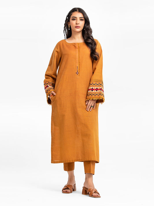Edenrobe - Pret 2Pc Embroidered Khaddar Shirt Trouser - EWTKE23-69419ST