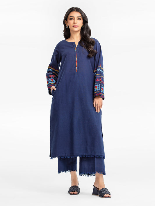Edenrobe - Pret 2Pc Embroidered Khaddar Shirt Trouser - EWTKE23-69420ST