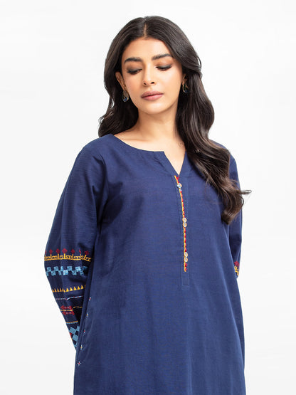 Edenrobe - Pret 2Pc Embroidered Khaddar Shirt Trouser - EWTKE23-69420ST