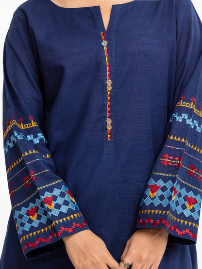 Edenrobe - Pret 2Pc Embroidered Khaddar Shirt Trouser - EWTKE23-69420ST