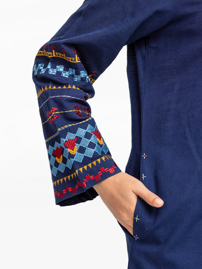 Edenrobe - Pret 2Pc Embroidered Khaddar Shirt Trouser - EWTKE23-69420ST