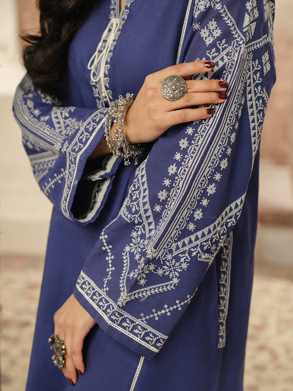 Edenrobe - Pret 2Pc Embroidered Khaddar Shirt Trouser - EWTKE23-69421ST