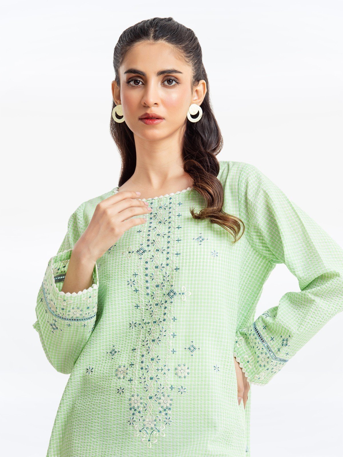 Edenrobe - Pret 1Pc Embroidered Dobby Shirt - EWTKE23-69504S