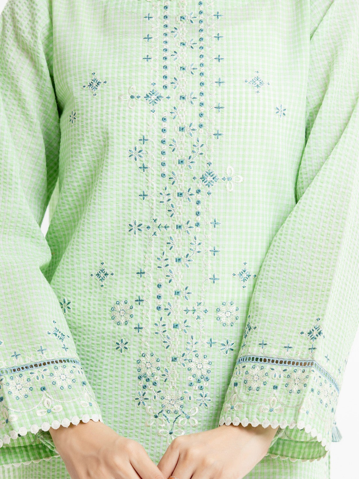 Edenrobe - Pret 1Pc Embroidered Dobby Shirt - EWTKE23-69504S