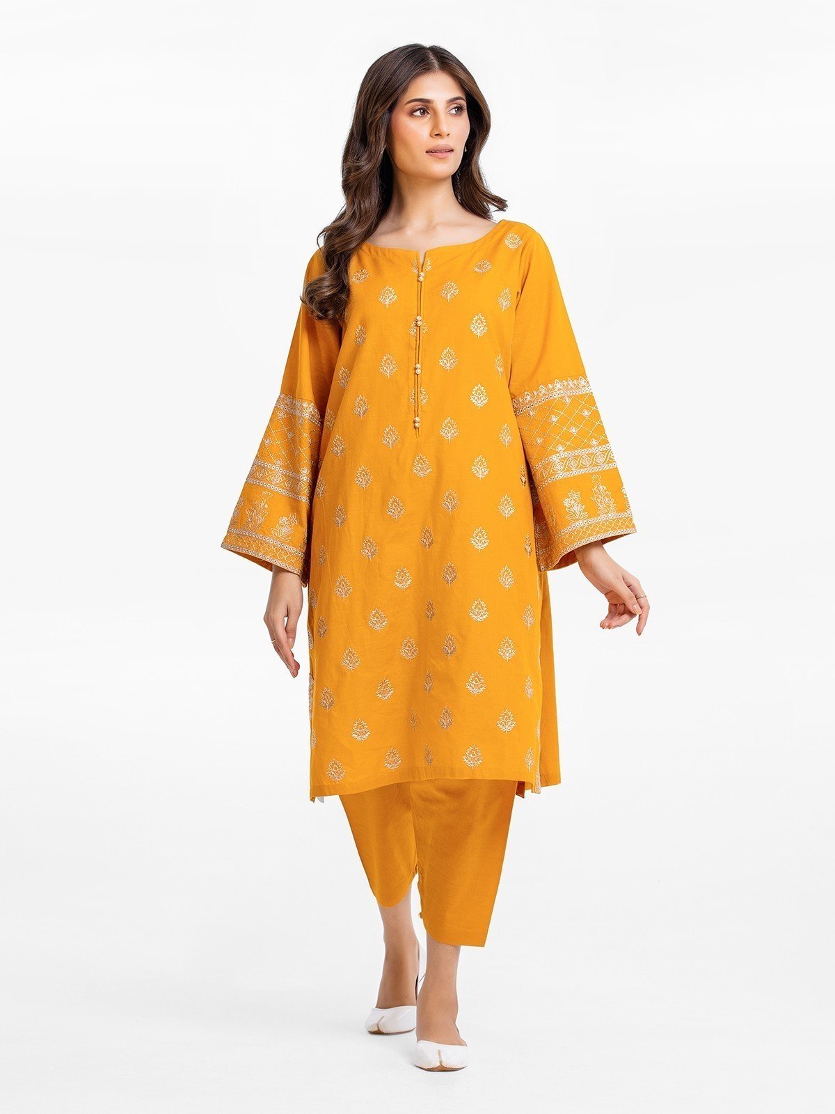 Edenrobe - Pret 2Pc Embroidered Khaddar Shirt Trouser - EWTKE23-69516ST