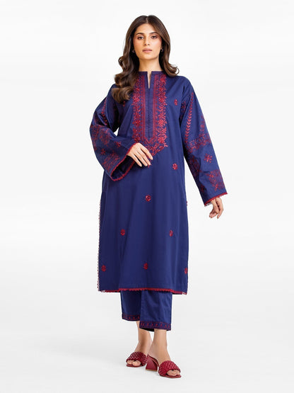 Edenrobe - Pret 2Pc Embroidered Cotton Satin Shirt Trouser - EWTKE23-69518ST