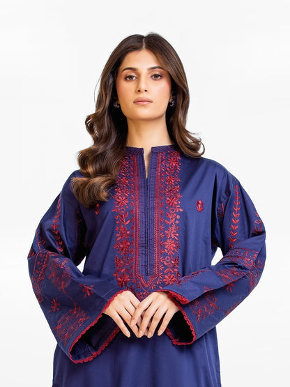 Edenrobe - Pret 2Pc Embroidered Cotton Satin Shirt Trouser - EWTKE23-69518ST