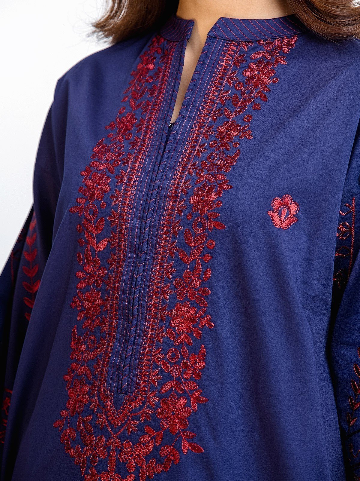 Edenrobe - Pret 2Pc Embroidered Cotton Satin Shirt Trouser - EWTKE23-69518ST