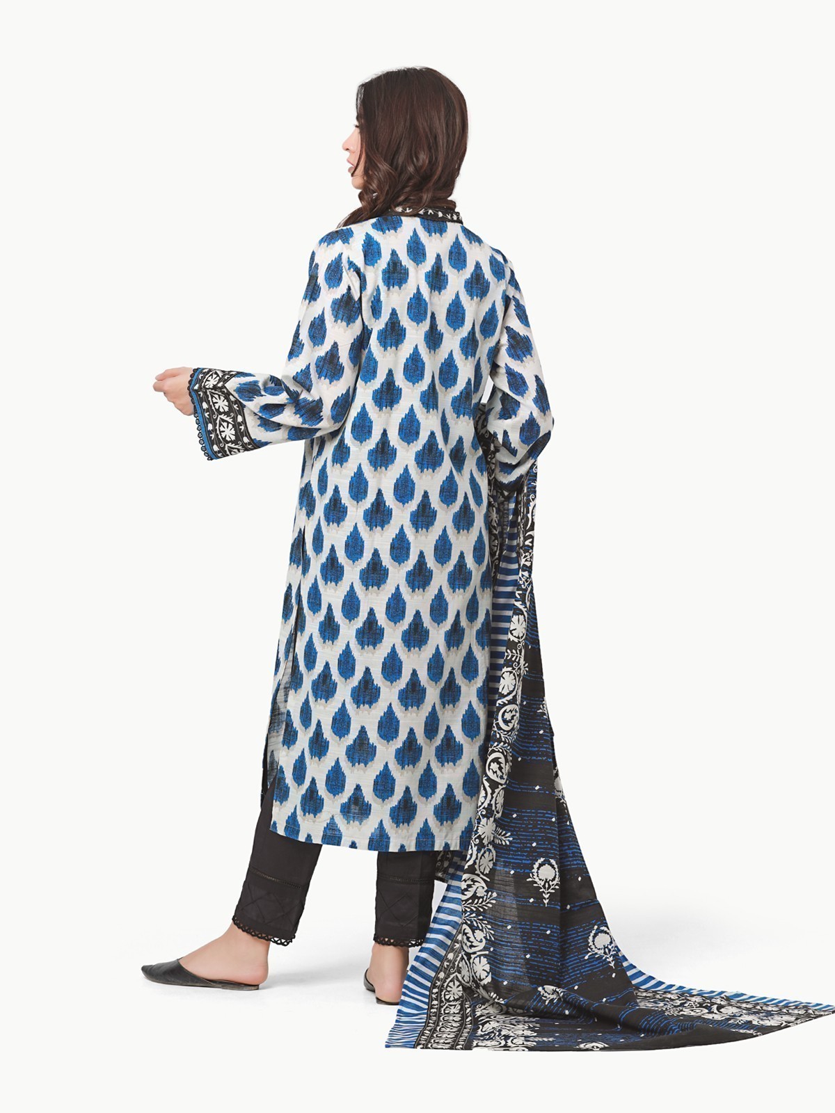 Edenrobe - Pret 2Pc Printed Khaddar Shirt Dupatta - EWTKP22-68596