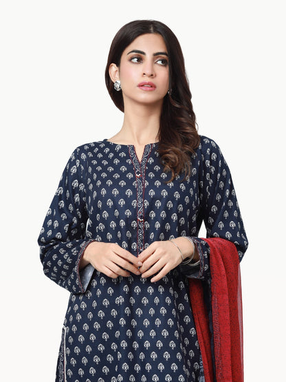 Edenrobe - Pret 3Pc Printed Khaddar Suit - EWTKP22-68635 (3 PCS)