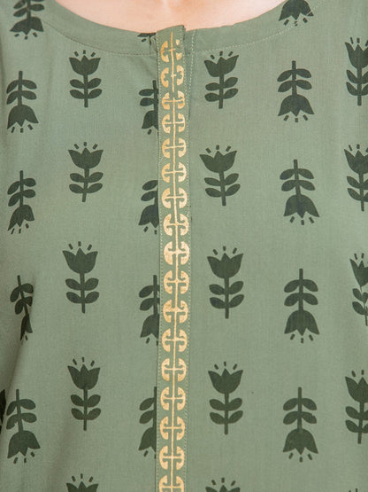 Edenrobe - Pret 2Pc Printed Viscose Shirt Trouser - EWTKP22-69194ST
