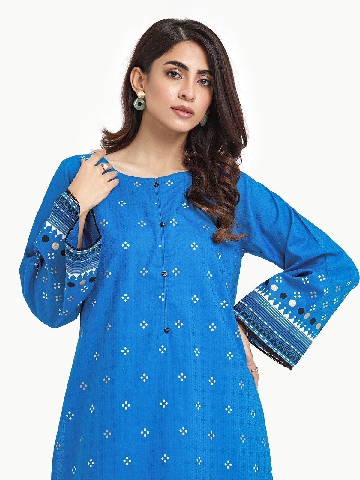Edenrobe - Pret 2Pc Printed Dobby Shirt Trouser - EWTKP23-68240ST