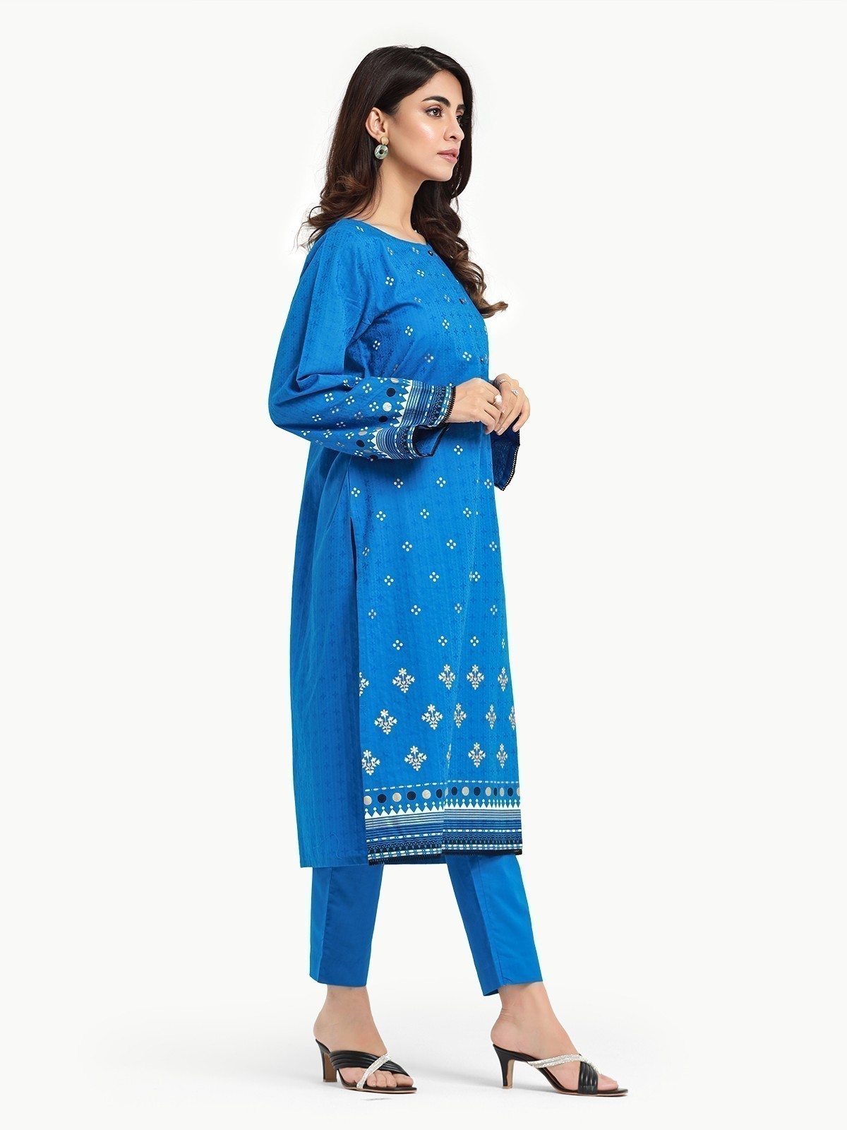 Edenrobe - Pret 2Pc Printed Dobby Shirt Trouser - EWTKP23-68240ST