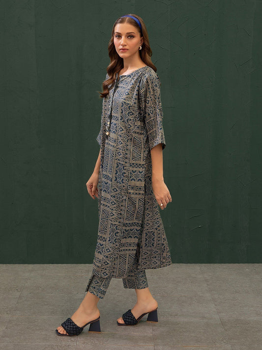 Edenrobe - Pret 2Pc Printed Khaddar Shirt Trouser - EWTKP23-69392ST