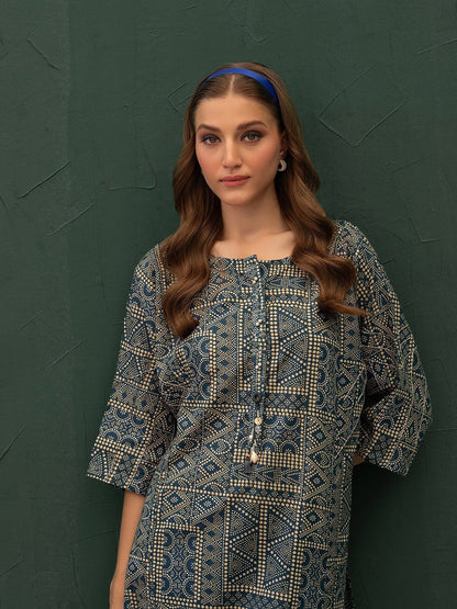 Edenrobe - Pret 2Pc Printed Khaddar Shirt Trouser - EWTKP23-69392ST