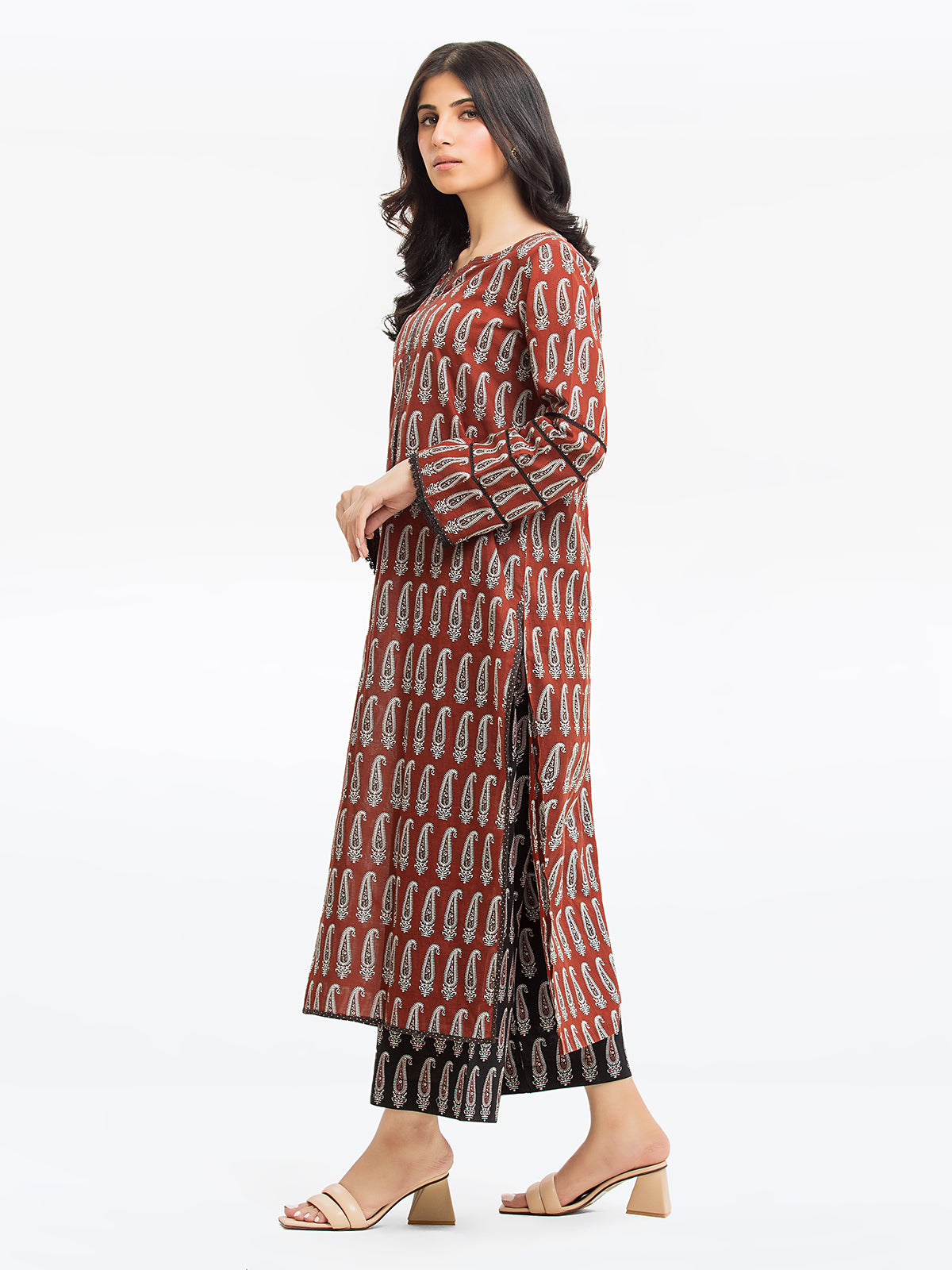 Edenrobe - Pret 2Pc Printed Cambric Shirt Trouser - EWTKP23-69395ST