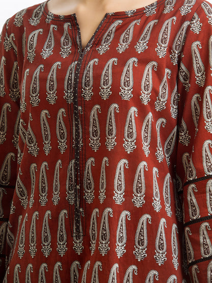 Edenrobe - Pret 2Pc Printed Cambric Shirt Trouser - EWTKP23-69395ST