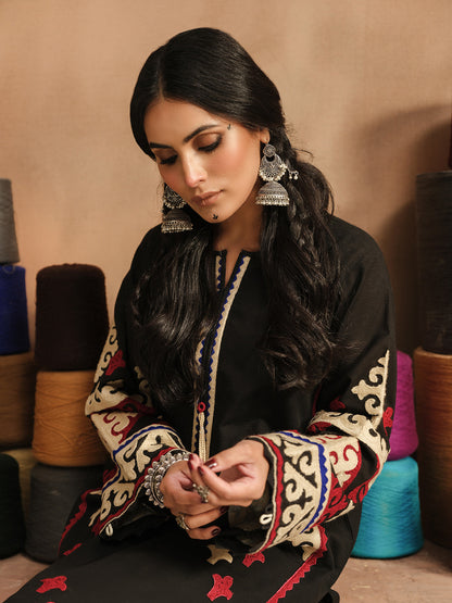 Edenrobe - Pret 2Pc Embroidered Khaddar Shirt Trouser - EWTKE23-69386ST
