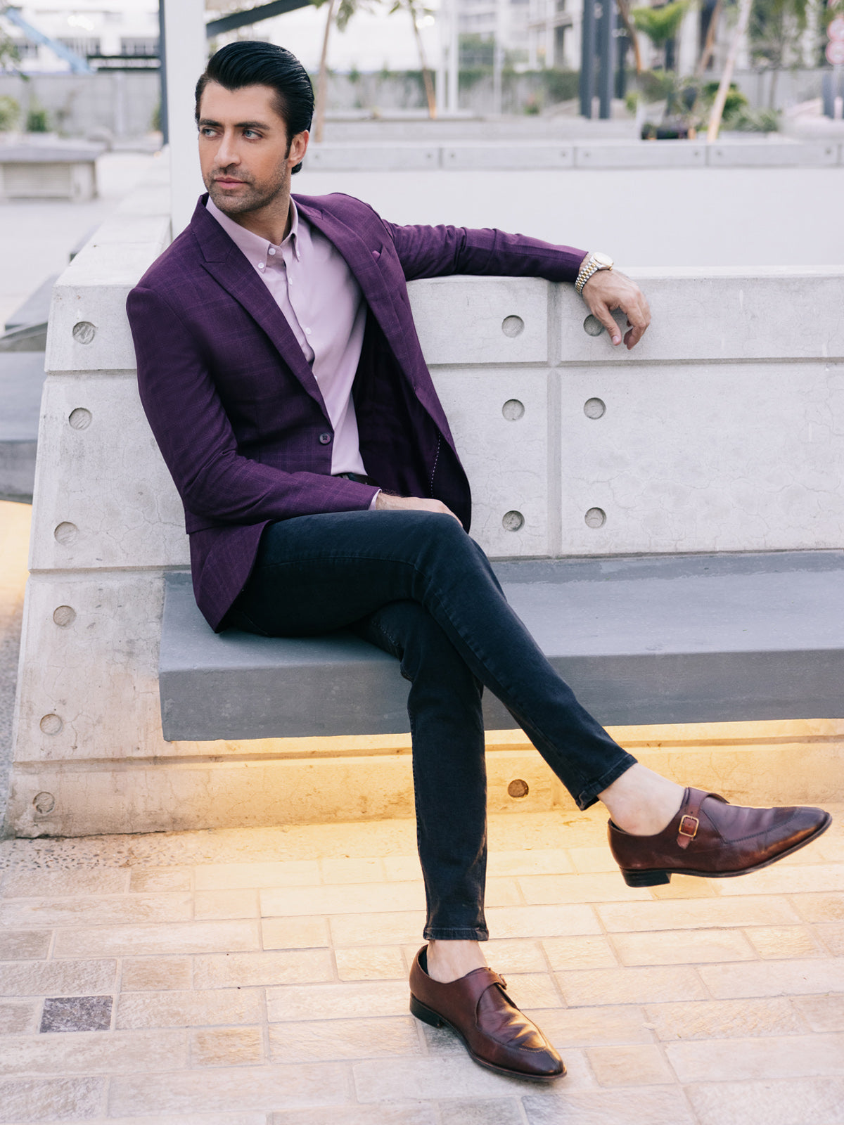 Edenrobe - Men's Light Maroon Blazer - EMTB22-6832