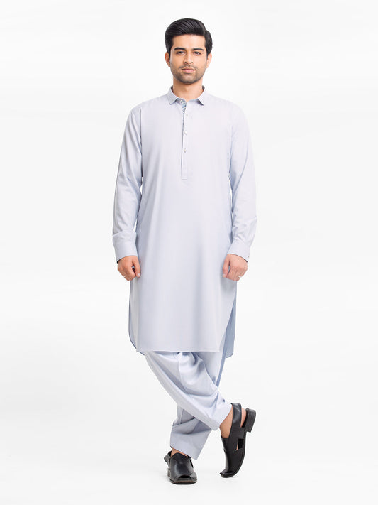 Edenrobe - Men's Ice Blue Kurta Shalwar - EMTKST24-99424