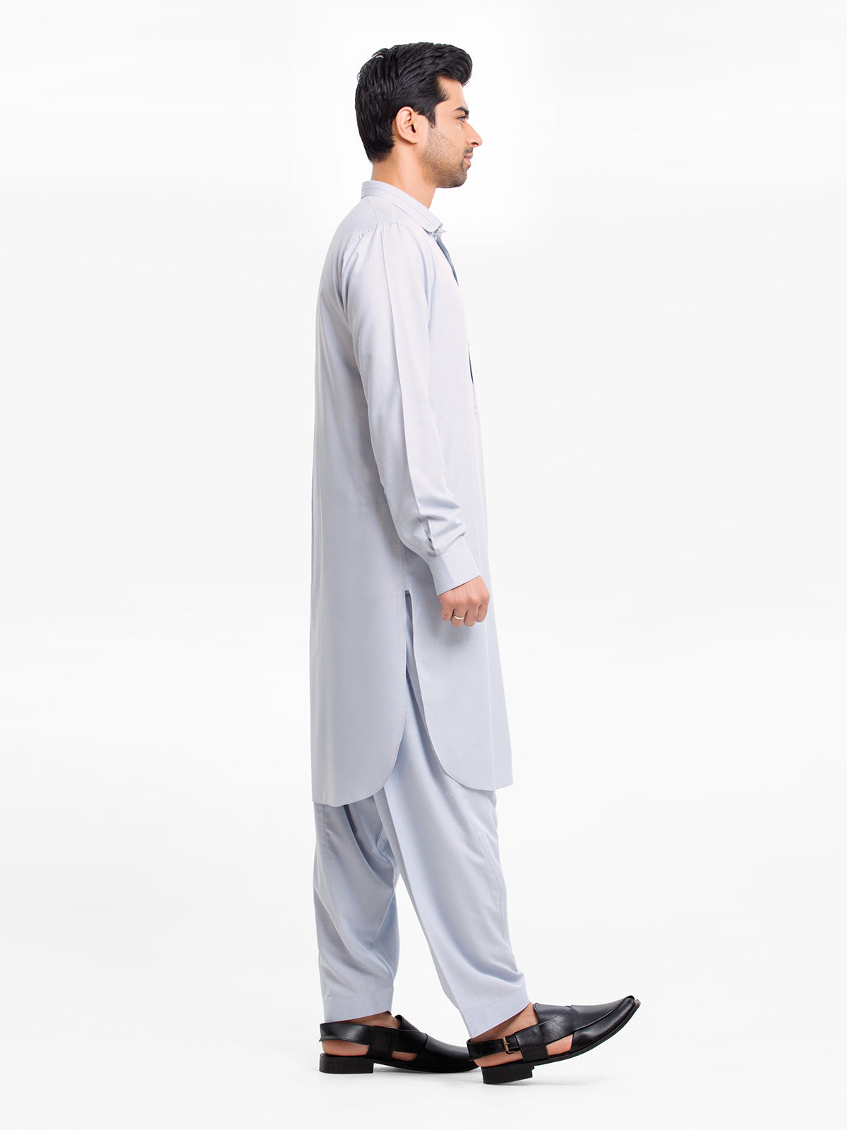 Edenrobe - Men's Ice Blue Kurta Shalwar - EMTKST24-99424