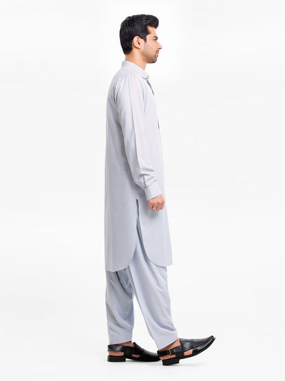 Edenrobe - Men's Ice Blue Kurta Shalwar - EMTKST24-99424