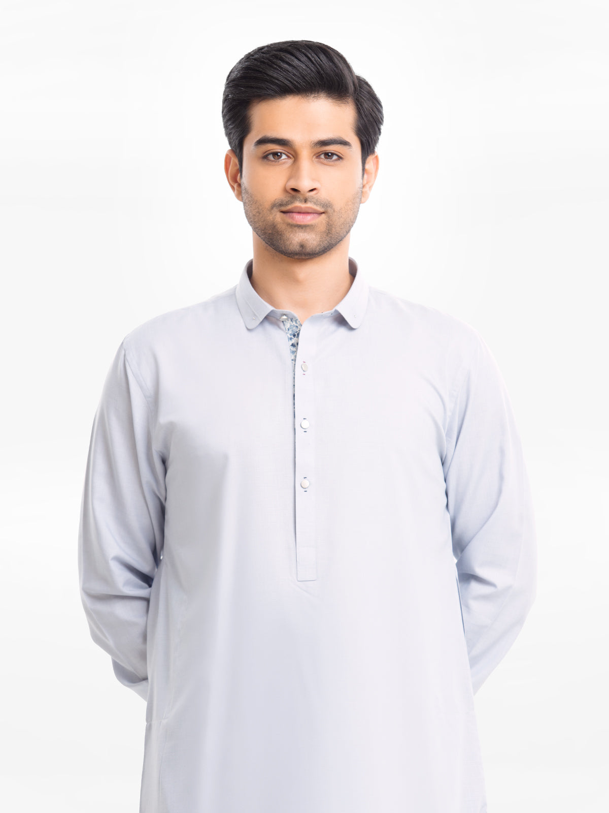Edenrobe - Men's Ice Blue Kurta Shalwar - EMTKST24-99424