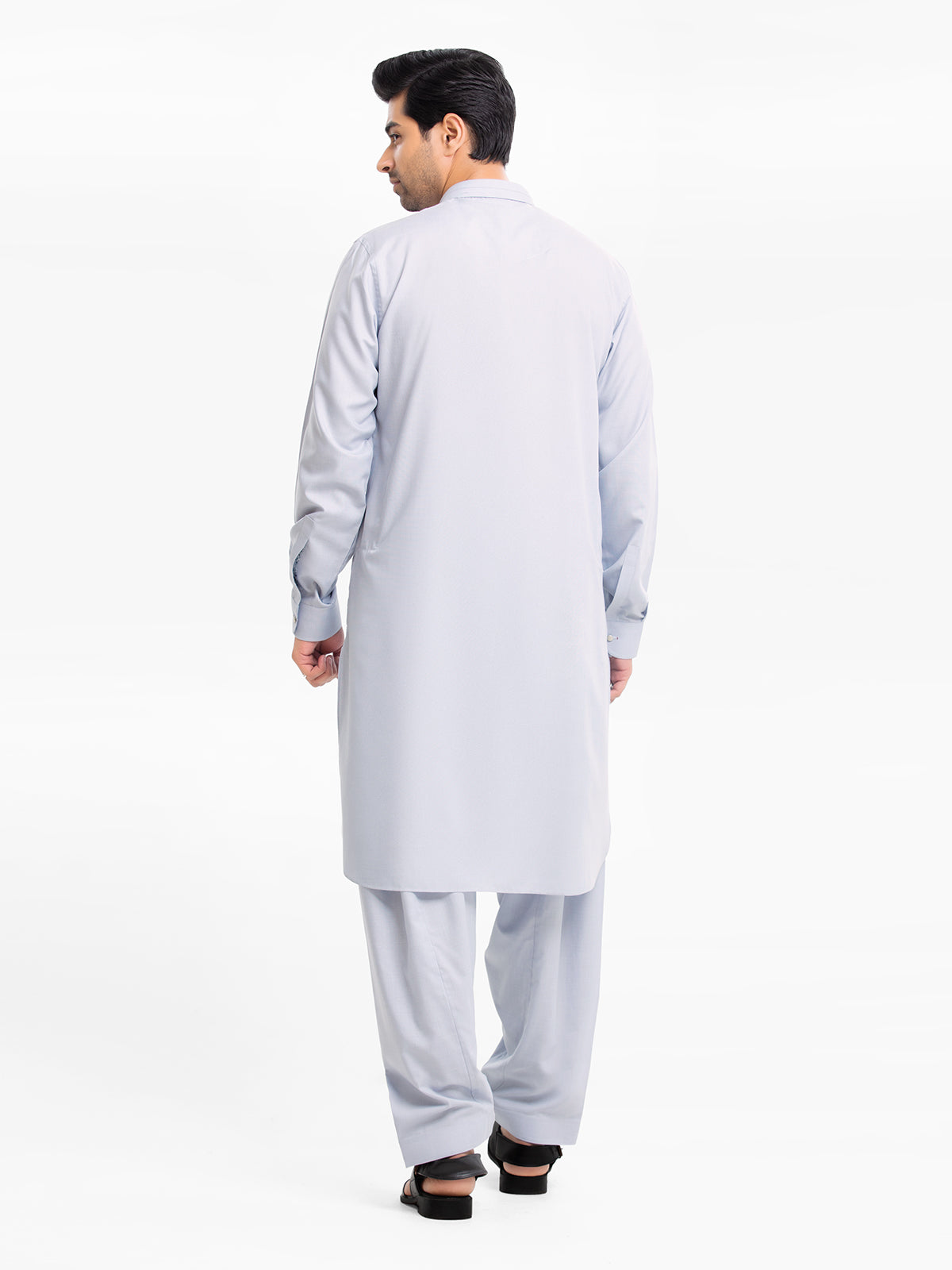 Edenrobe - Men's Ice Blue Kurta Shalwar - EMTKST24-99424